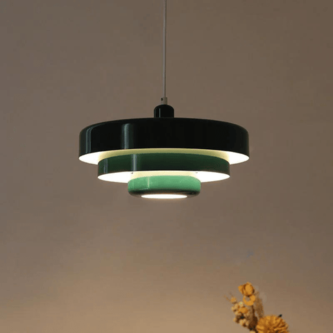 Layered Round Pendant Light with Retro Design for Indoor Lighting