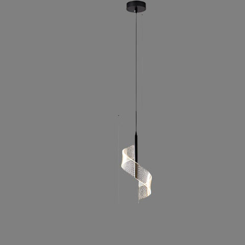 Twisted LED Pendant Light with Adjustable Suspension