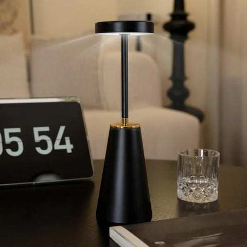 Wireless LED Table Lamp with Touch Control, Dimmable Light and USB Charging