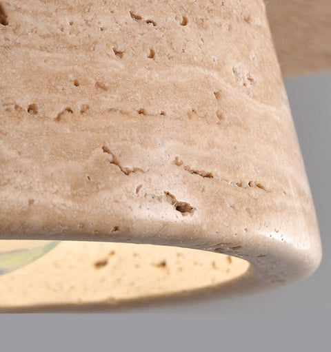 Travertine-Look Resin Pendant Light for Bedroom and Lounge Lighting