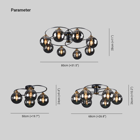 Classic LED Ceiling Light with Tinted Glass Finishes