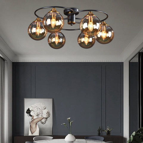 Classic LED Ceiling Light with Tinted Glass Finishes
