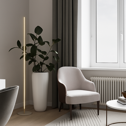 Minimalist LED Floor Lamp for Living Room and Reading Area Lighting