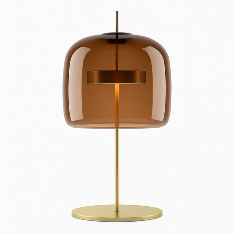 Glass Shade Table Lamp for Bedside and Living Room Accent Lighting