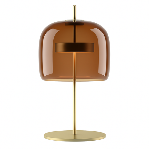 Glass Shade Table Lamp for Bedside and Living Room Accent Lighting