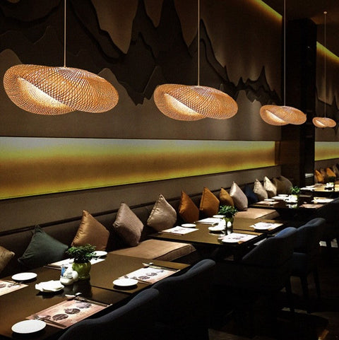 Handwoven Bamboo Pendant Light for Bohemian Dining and Living Rooms
