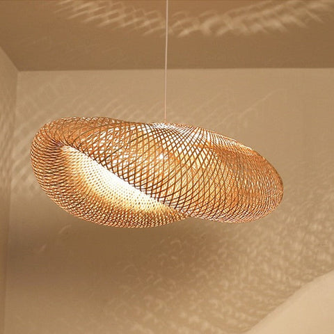 Handwoven Bamboo Pendant Light for Bohemian Dining and Living Rooms
