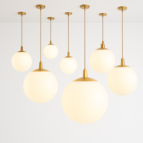 Opal Glass Globe Pendant Light for Dining and Hospitality Lighting
