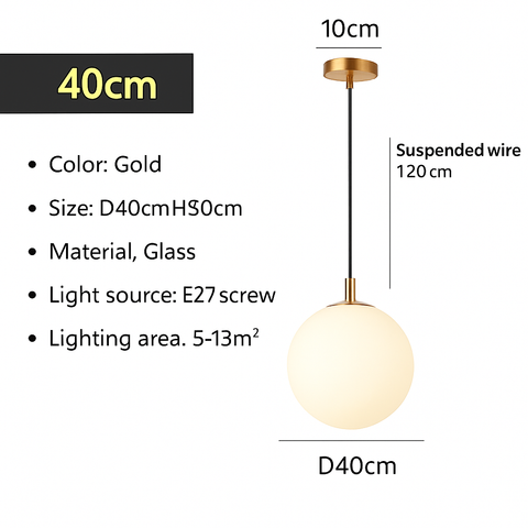 Opal Glass Globe Pendant Light for Dining and Hospitality Lighting