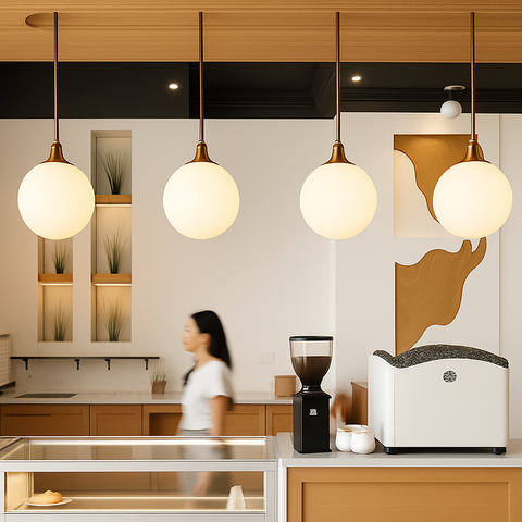 Opal Glass Globe Pendant Light for Dining and Hospitality Lighting