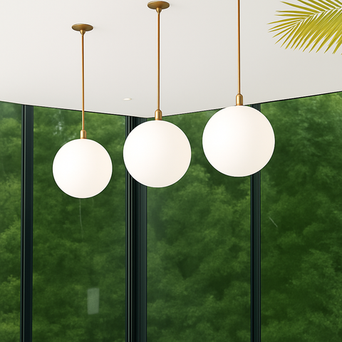 Opal Glass Globe Pendant Light for Dining and Hospitality Lighting