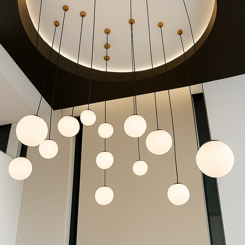 Opal Glass Globe Pendant Light for Dining and Hospitality Lighting