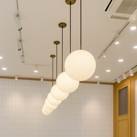 Opal Glass Globe Pendant Light for Dining and Hospitality Lighting