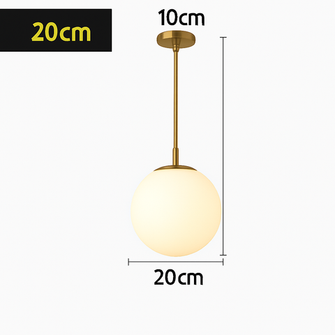 Opal Glass Globe Pendant Light for Dining and Hospitality Lighting