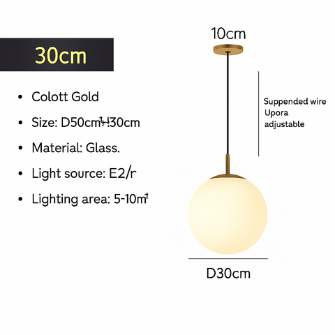 Opal Glass Globe Pendant Light for Dining and Hospitality Lighting