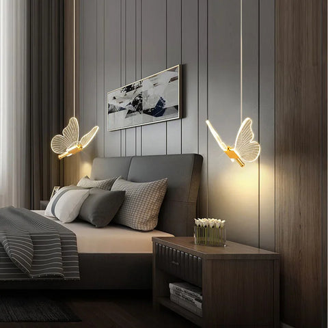 Sculptural Butterfly LED Pendant Light for Decorative Indoor Lighting