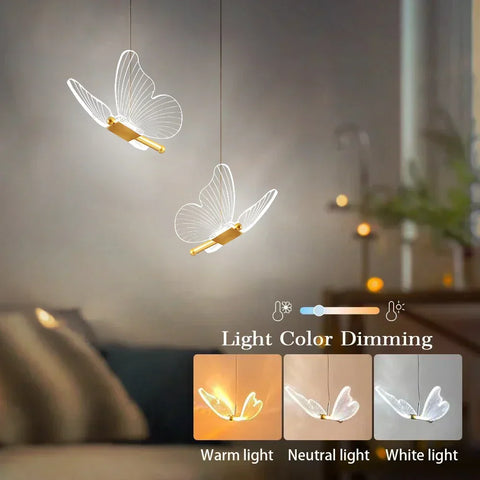 Sculptural Butterfly LED Pendant Light for Decorative Indoor Lighting