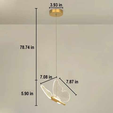 Sculptural Butterfly LED Pendant Light for Decorative Indoor Lighting