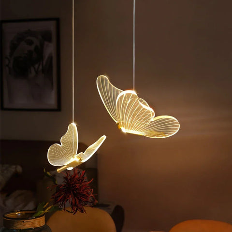 Sculptural Butterfly LED Pendant Light for Decorative Indoor Lighting