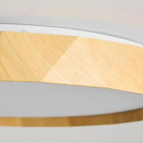Wood-Effect LED Flush Mount Ceiling Light with Remote Option — product view