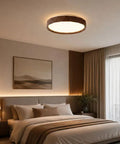 Wood-Effect LED Flush Mount Ceiling Light with Remote Option — product view