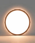 Wood-Effect LED Flush Mount Ceiling Light with Remote Option — product view