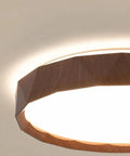 Wood-Effect LED Flush Mount Ceiling Light with Remote Option — product view