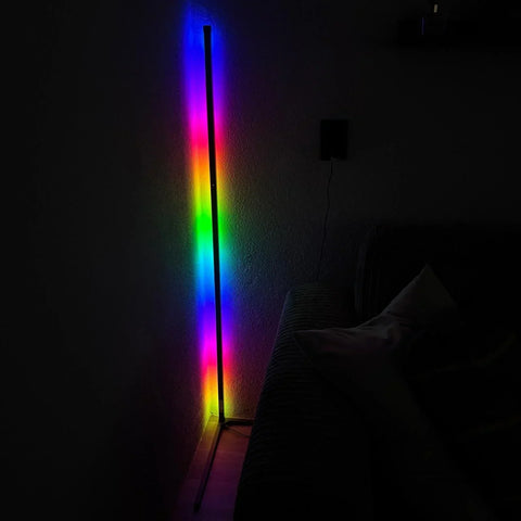 Modern LED Corner Floor Lamp with Remote Control and Dimmable Indirect Lighting