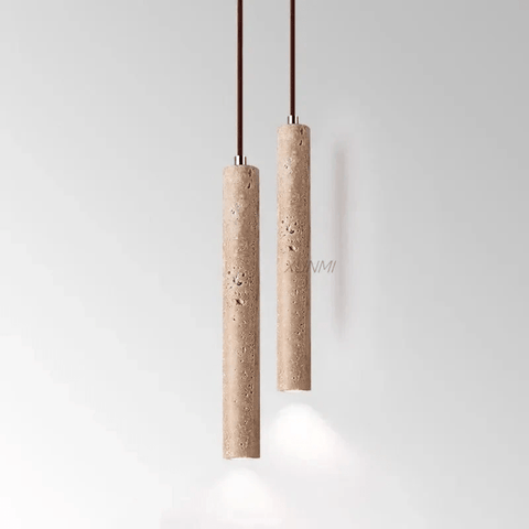 Slim Travertine LED Pendant Light for Bedroom and Dining Area Lighting