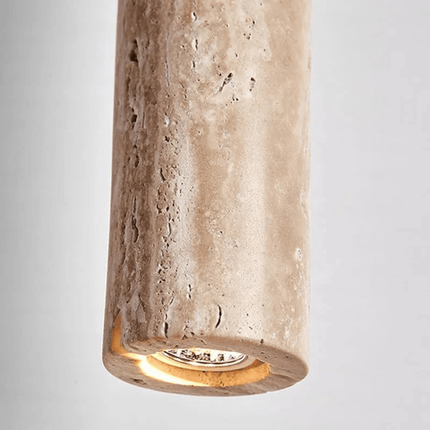 Slim Travertine LED Pendant Light for Bedroom and Dining Area Lighting