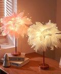 Feather Table Lamp with Color Options