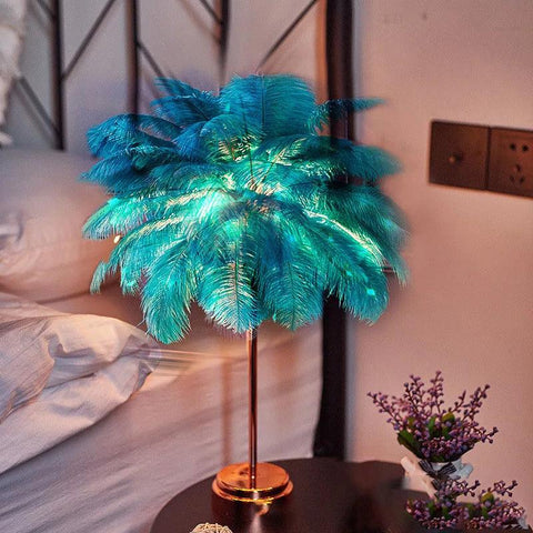 Feather Table Lamp with Color Options