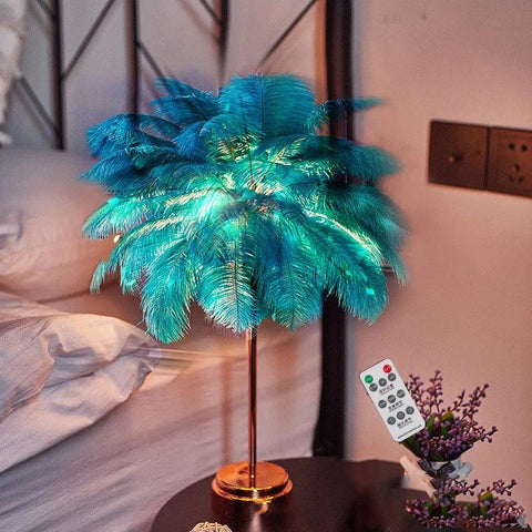 Feather Table Lamp with Color Options