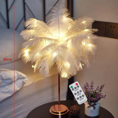 Feather Table Lamp with Color Options