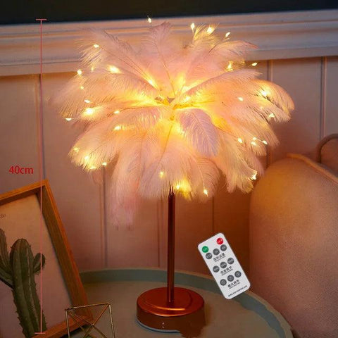 Feather Table Lamp with Color Options