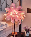 Feather Table Lamp with Color Options
