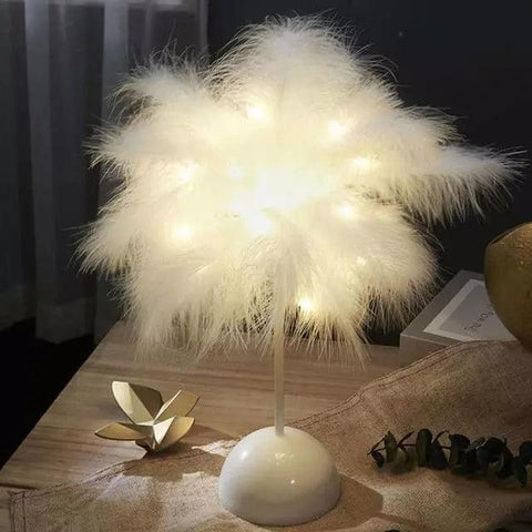 Feather Table Lamp with Color Options