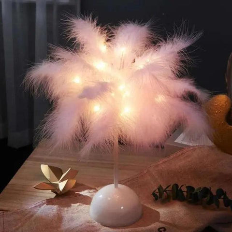 Feather Table Lamp with Color Options