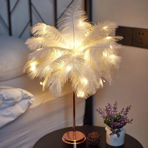 Feather Table Lamp with Color Options