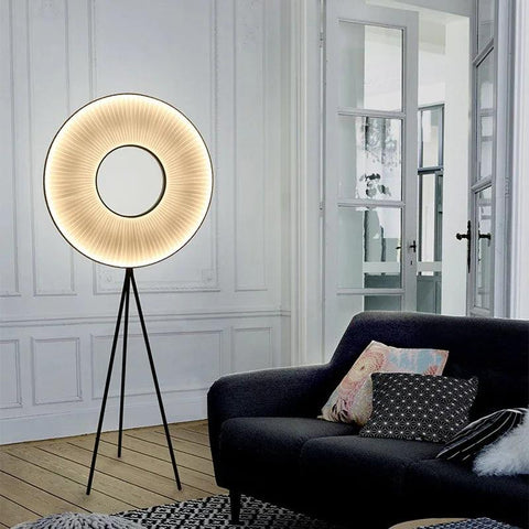 Modern Iron Floor Lamp with Fabric Shade