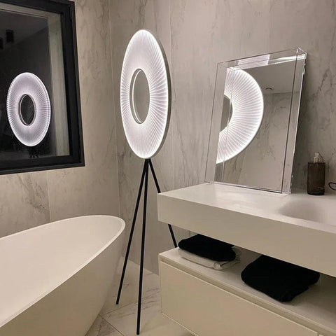 Modern Iron Floor Lamp with Fabric Shade