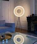 Modern Iron Floor Lamp with Fabric Shade