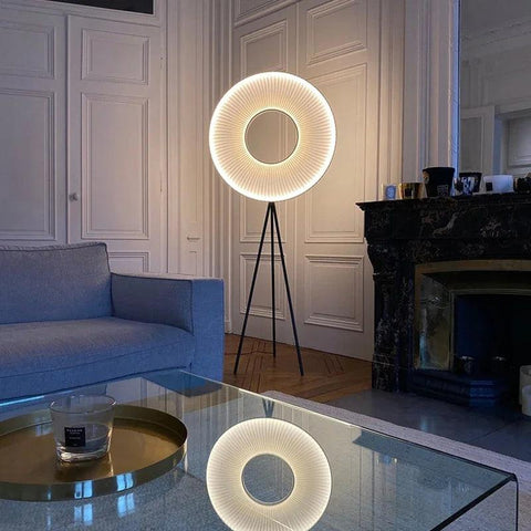 Modern Iron Floor Lamp with Fabric Shade