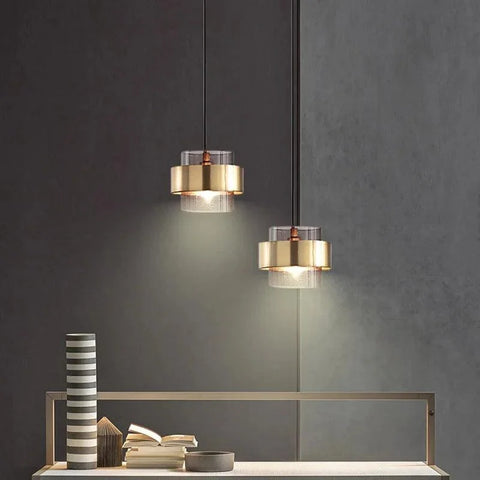 Amber or Smoked Glass Pendant Light