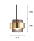 Amber or Smoked Glass Pendant Light