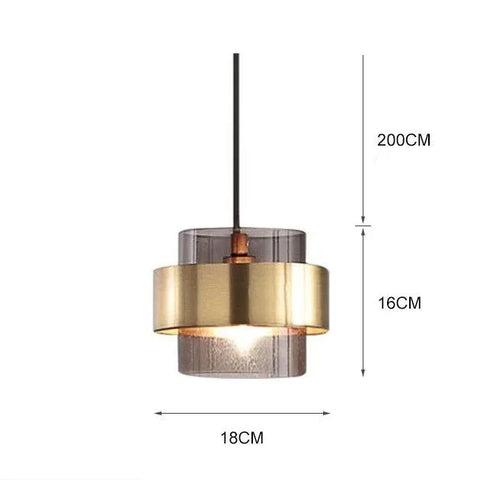 Amber or Smoked Glass Pendant Light