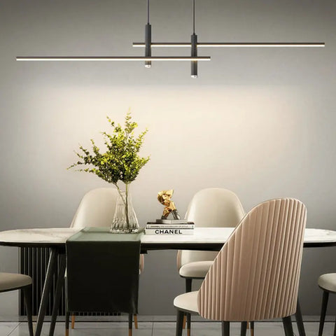 Linear LED Pendant Light with Spotlights for Kitchens and Dining Tables