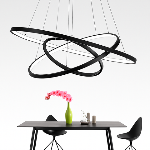 Modern LED Ring Chandelier for Dining Room and Foyer Lighting for Home