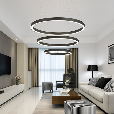 Modern LED Ring Chandelier for Dining Room and Foyer Lighting for Home