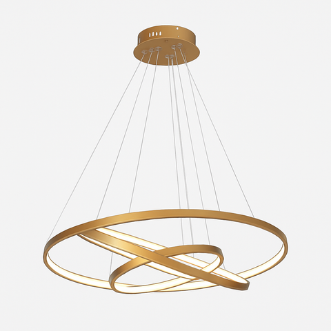 Interlocking LED Ring Chandelier for Dining Room and Foyer Lighting